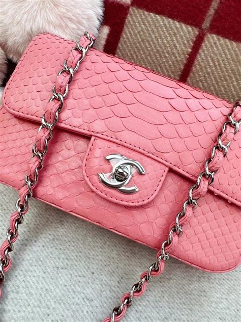 chanel python mini bag